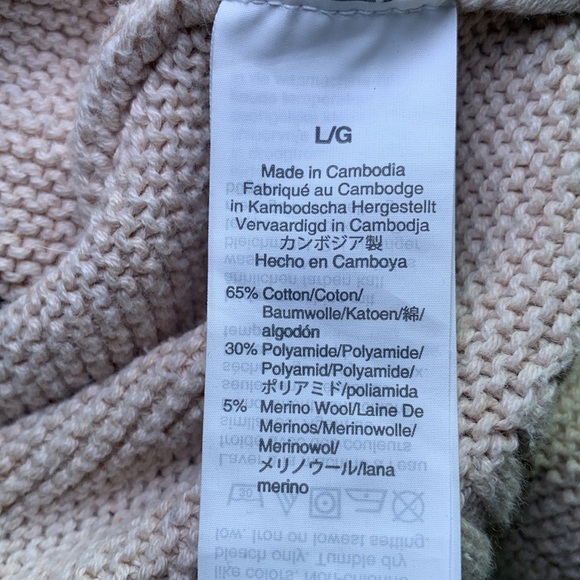 J crew oatmeal turtleneck sweater size large cotton/poly/ merino wool blend - Picture 5 of 8